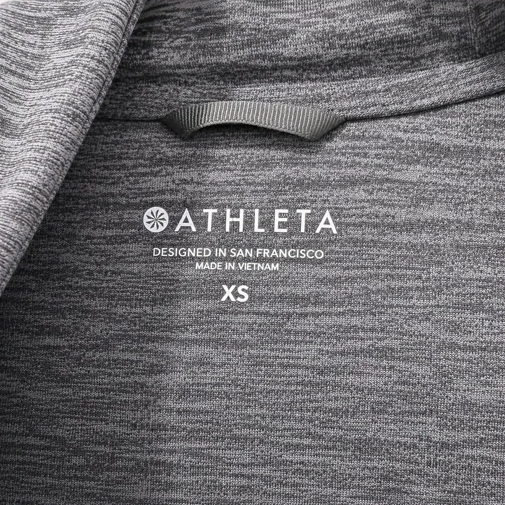 Athleta Womens Space Dye Zip Jacket XS‎ Gray Thumbhole Stretch Running Yoga Gym